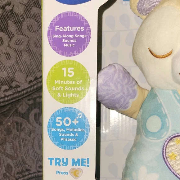 Sleepy Sounds Baby Bear - Cream and Purple - Picture 4 of 9